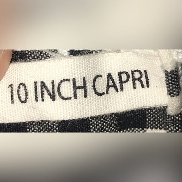 rag & bone NY Ashling 10 Inch Capri Jeans in Black/White Gingham Print size 24 - Picture 12 of 16